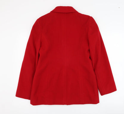 Womens UK Size 10 Charlotte Halton Red Overcoat