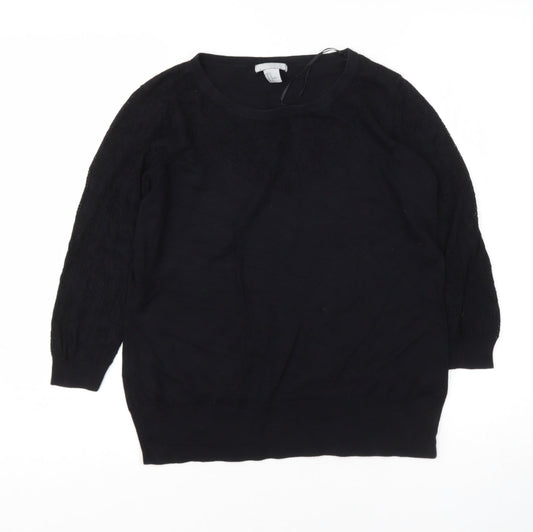 Womens UK Size M H&M Black Pullover Jumper