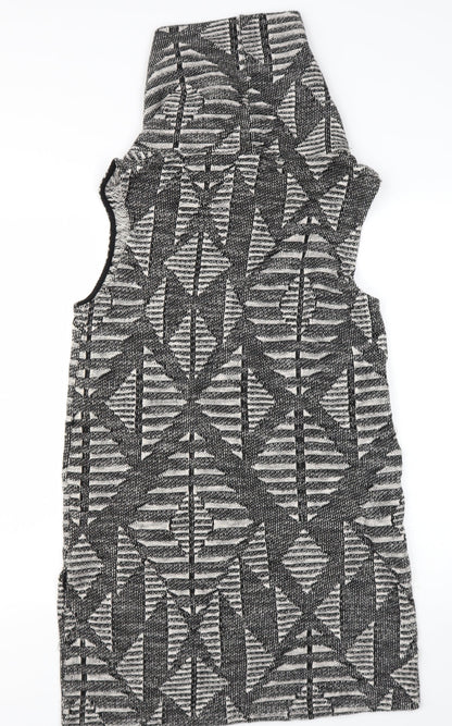 Oasis Womens Black  Cotton Jumper Dress  Size M  Roll Neck