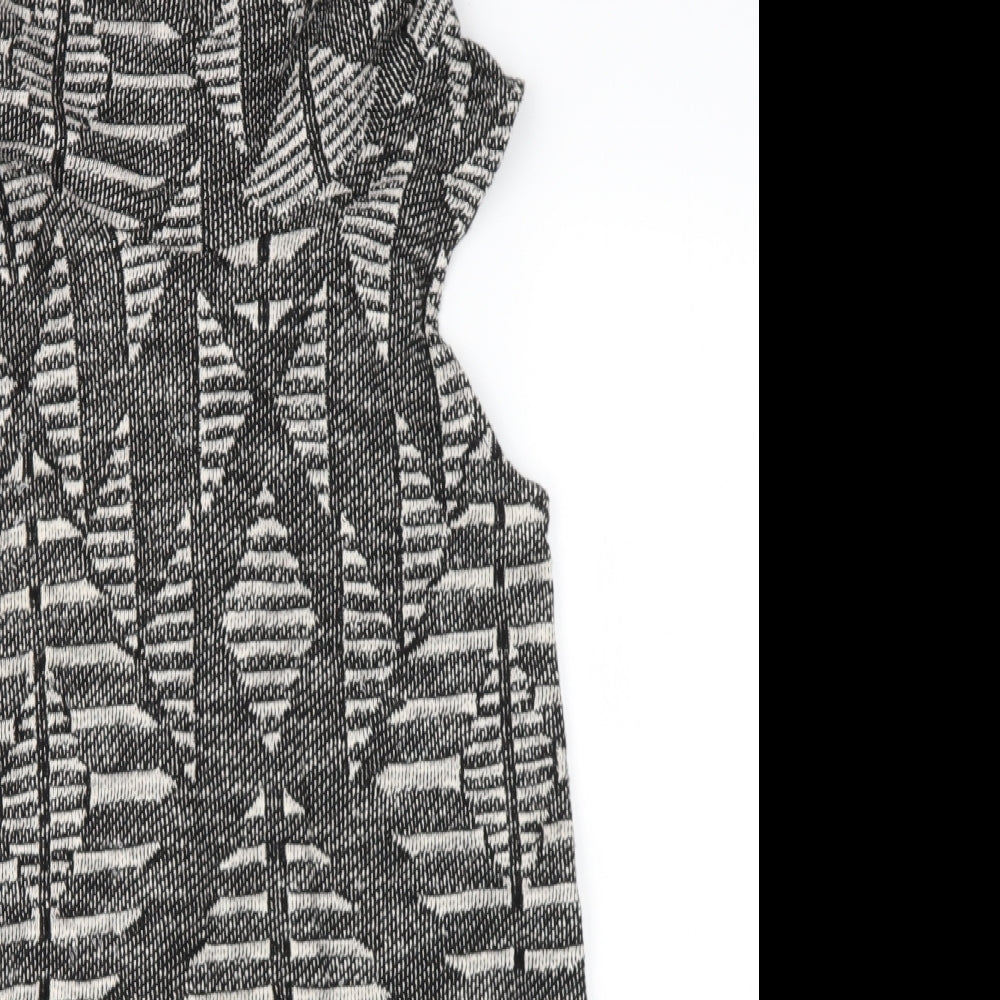 Oasis Womens Black  Cotton Jumper Dress  Size M  Roll Neck