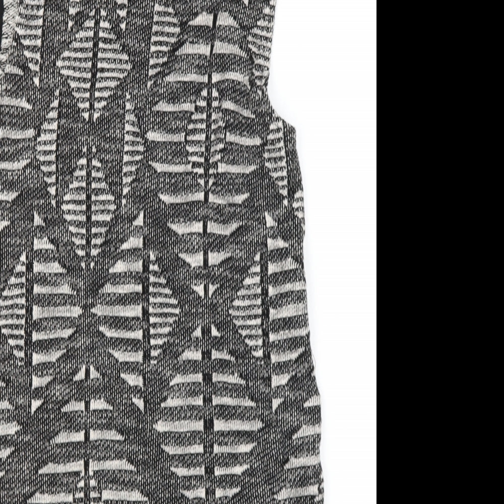 Oasis Womens Black  Cotton Jumper Dress  Size M  Roll Neck