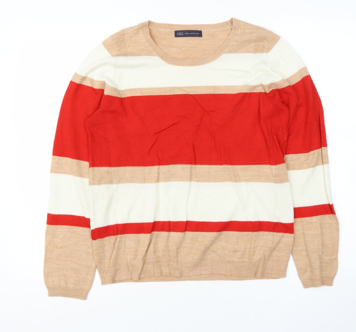 Womens UK Size 12 Marks and Spencer Beige Pullover Jumper