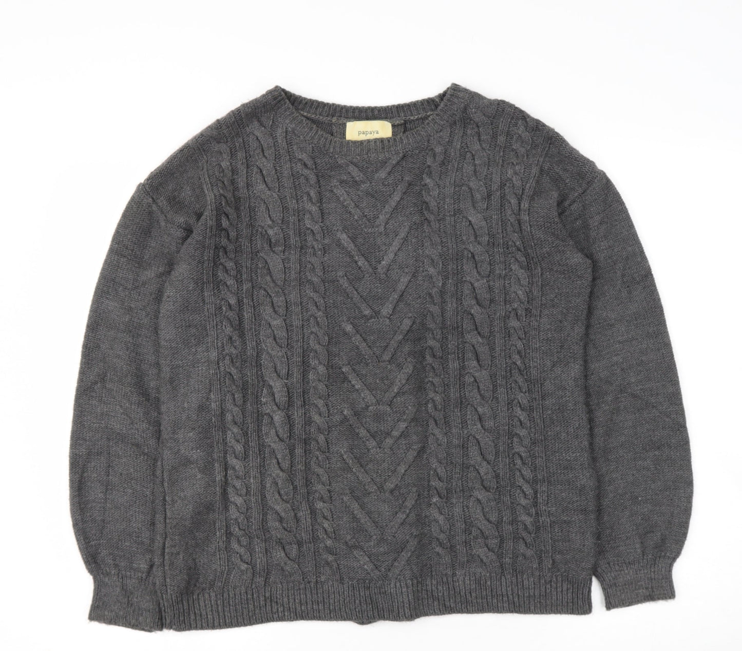 Womens UK Size M Papaya Grey Pullover Jumper