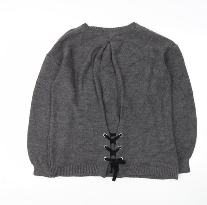 Womens UK Size M Papaya Grey Pullover Jumper