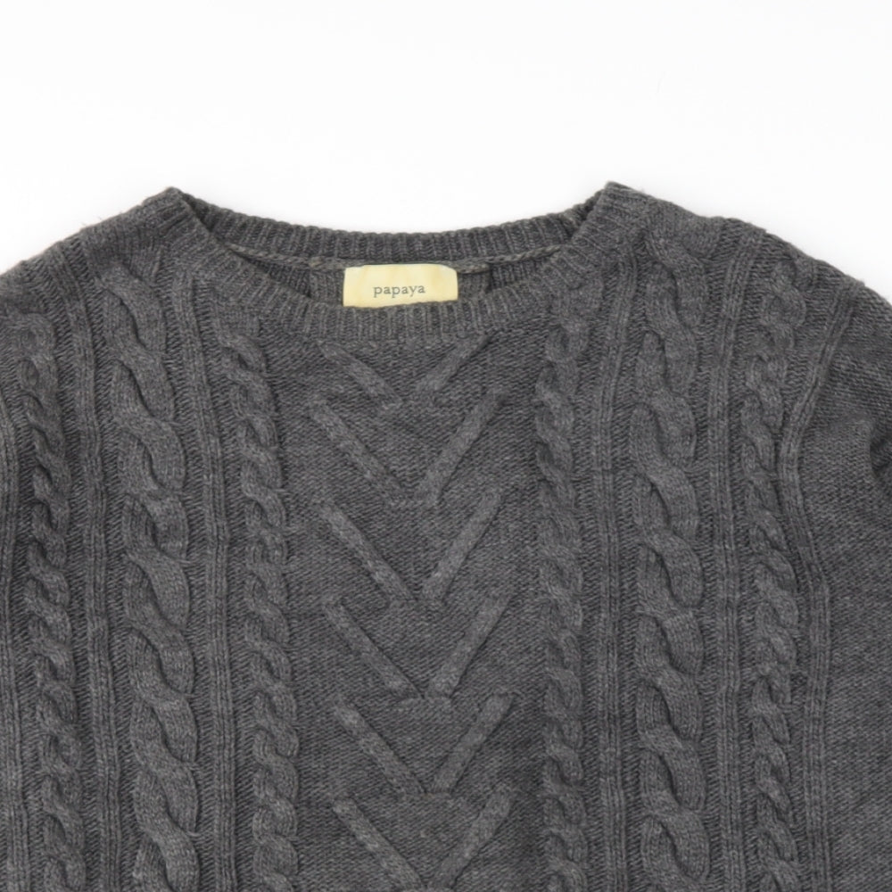 Womens UK Size M Papaya Grey Pullover Jumper