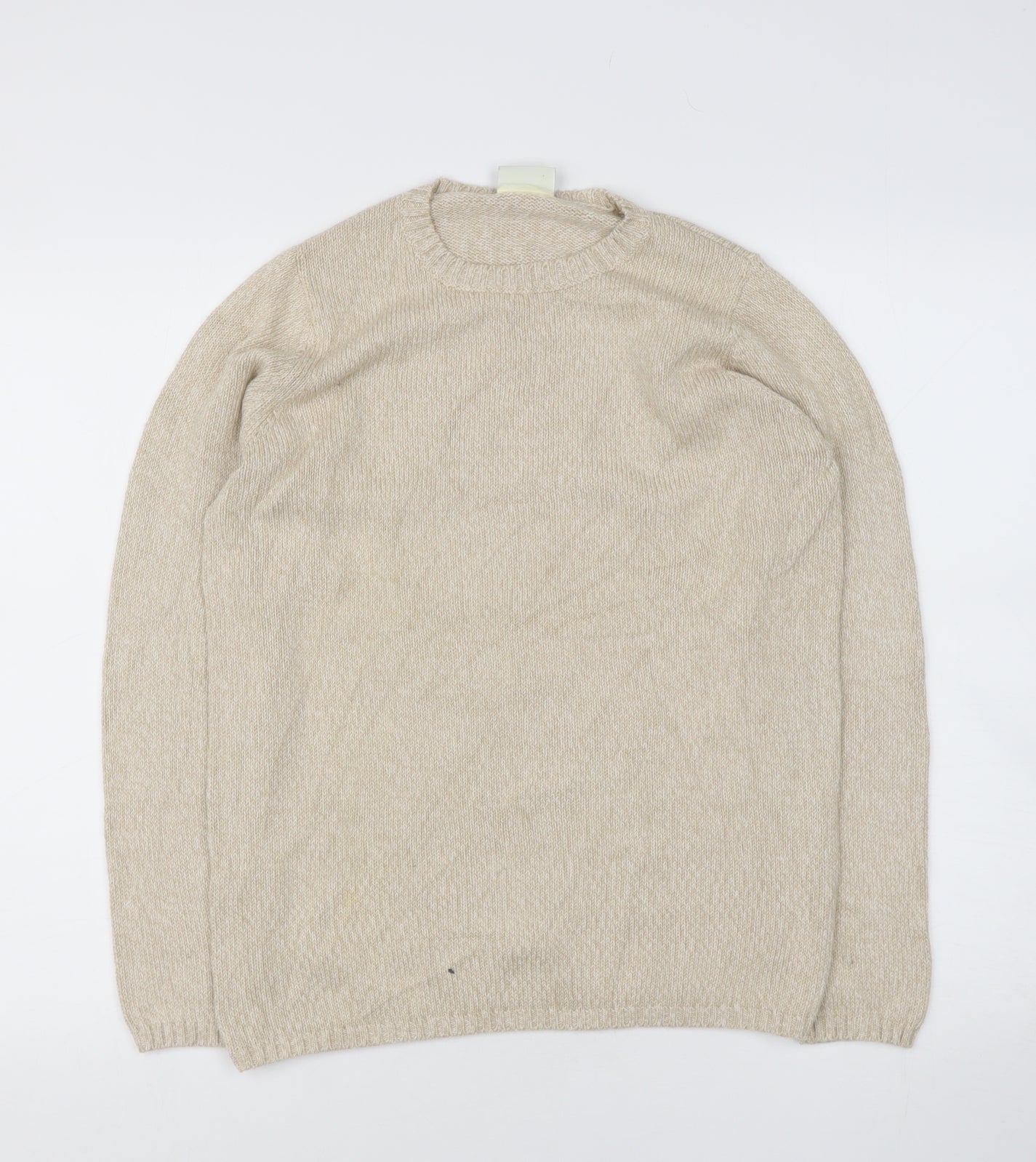JOIE DE VIURE Womens Beige Round Neck  Cotton Blend Pullover Jumper Size 10