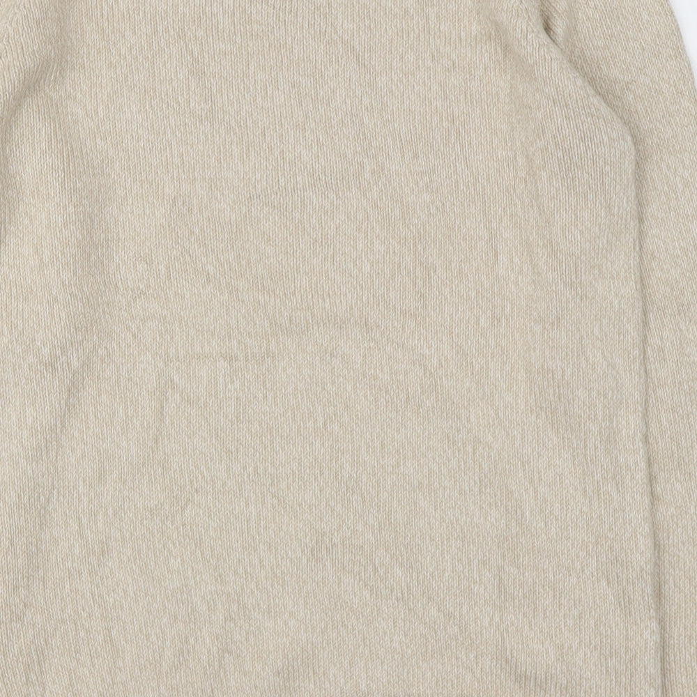 JOIE DE VIURE Womens Beige Round Neck  Cotton Blend Pullover Jumper Size 10