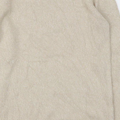 JOIE DE VIURE Womens Beige Round Neck  Cotton Blend Pullover Jumper Size 10