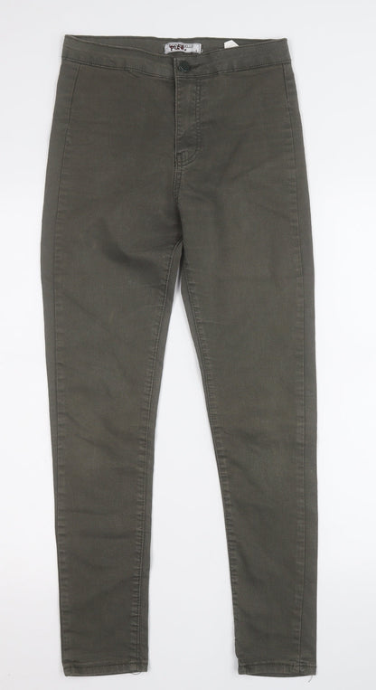 porto bello Womens Green  Cotton Skinny Jeans Size 8 L26 in Regular Button