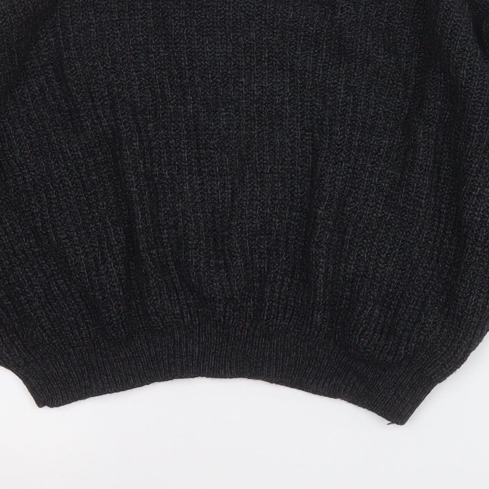 Boohoo Womens Grey Round Neck  Acrylic Pullover Jumper Size S