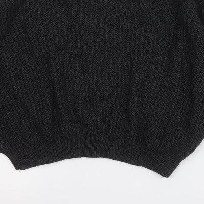 Boohoo Womens Grey Round Neck  Acrylic Pullover Jumper Size S