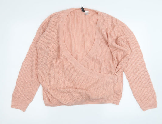 Womens UK Size L Divided Pink Pullover Jumper