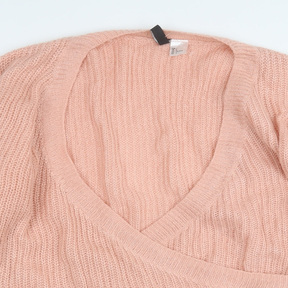 Womens UK Size L Divided Pink Pullover Jumper