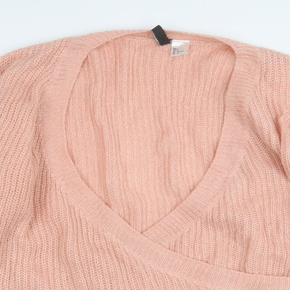 Womens UK Size L Divided Pink Pullover Jumper