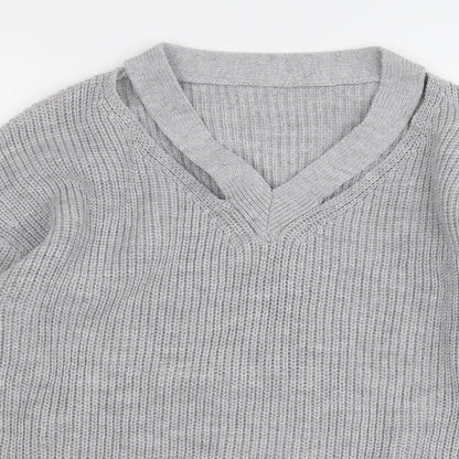 Womens UK Size S Shien Grey Pullover Jumper