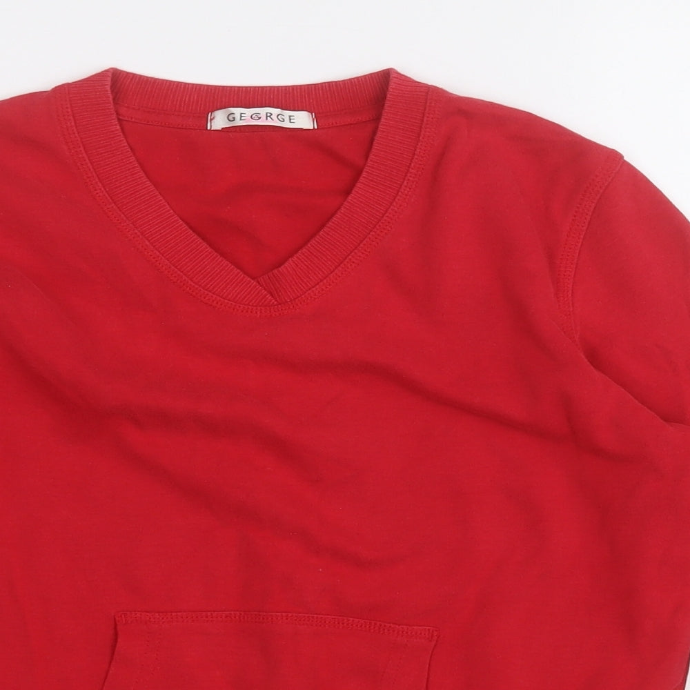 George Womens Red  Cotton Pullover Hoodie Size 8