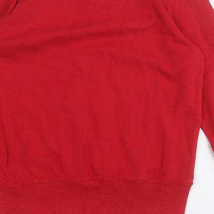 George Womens Red  Cotton Pullover Hoodie Size 8