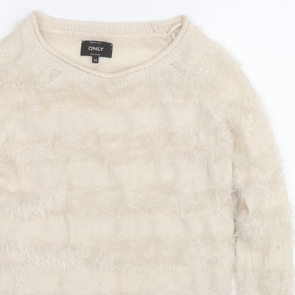 Womens UK Size XS Only Beige Pullover Jumper