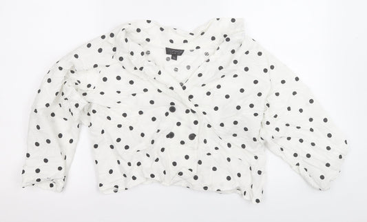 Womens UK Size 6 Topshop White Basic T-Shirt