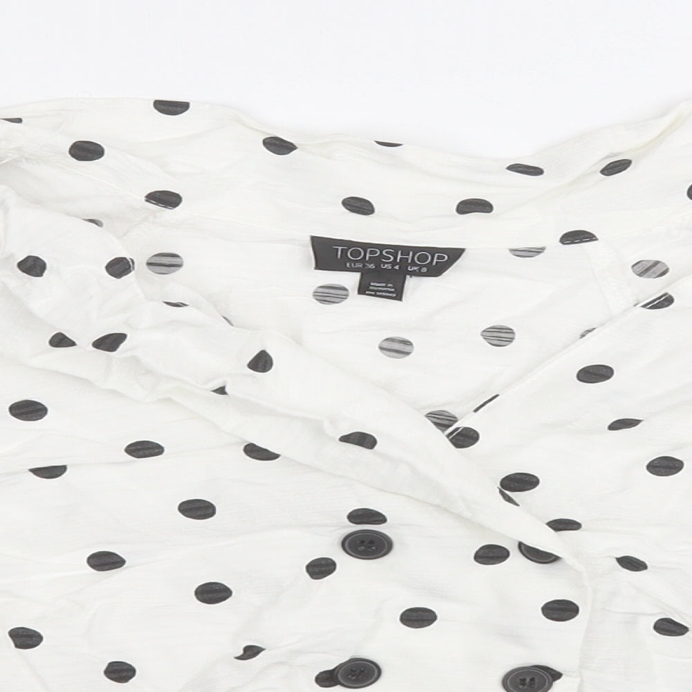 Womens UK Size 6 Topshop White Basic T-Shirt