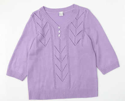 Womens UK Size 14 Preworn Purple Pullover Jumper