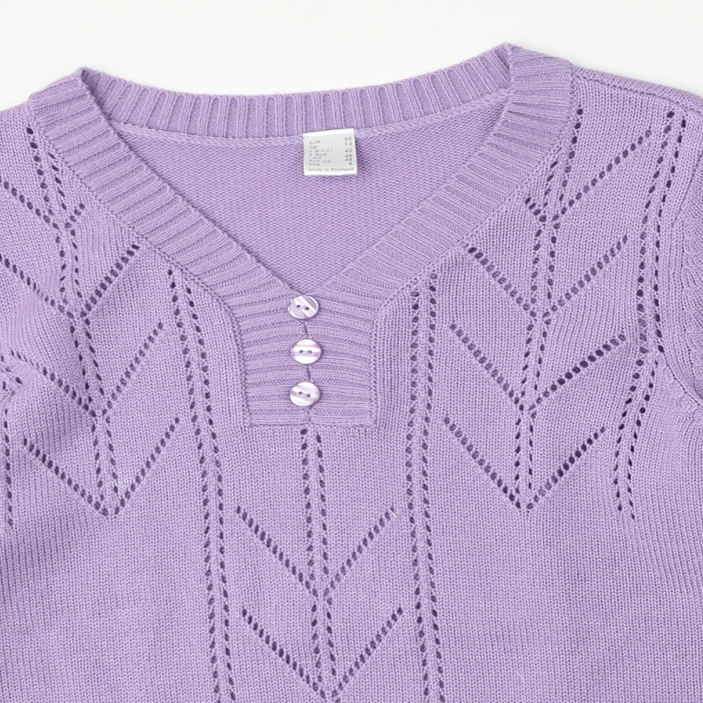 Womens UK Size 14 Preworn Purple Pullover Jumper