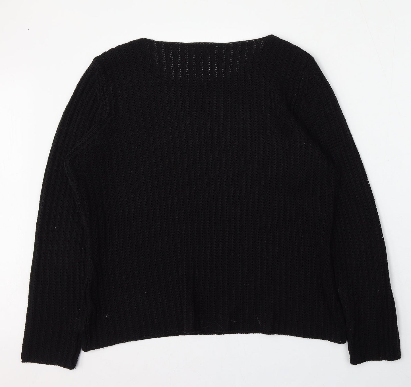 BHS Womens Black Round Neck  Polyester Pullover Jumper Size L