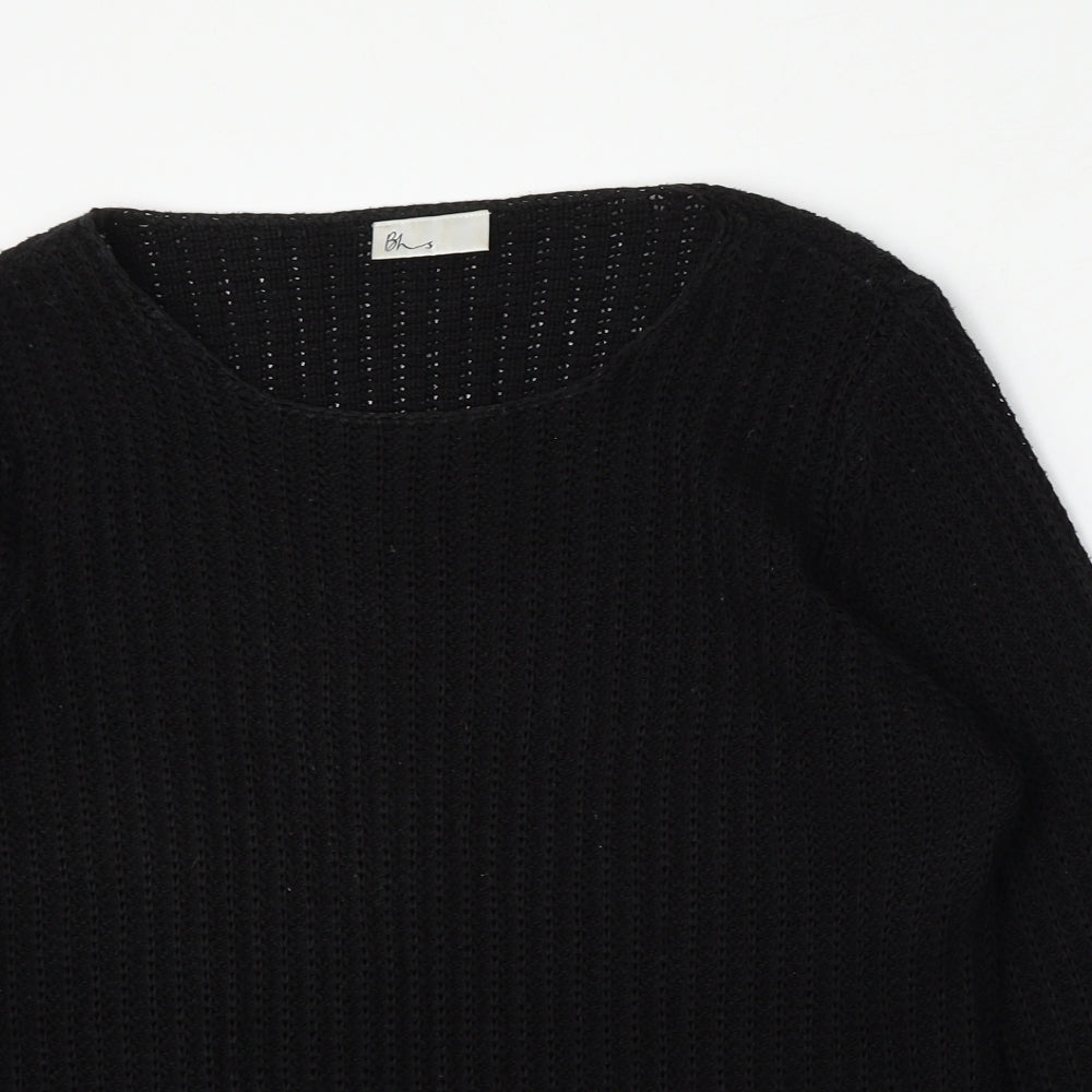 BHS Womens Black Round Neck  Polyester Pullover Jumper Size L