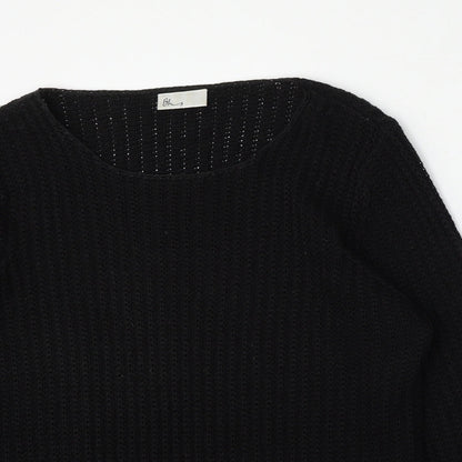 BHS Womens Black Round Neck  Polyester Pullover Jumper Size L