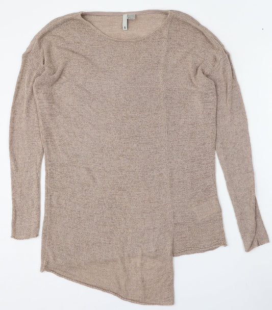 Divided by H&M Womens Beige Round Neck  Acrylic Pullover Jumper Size S