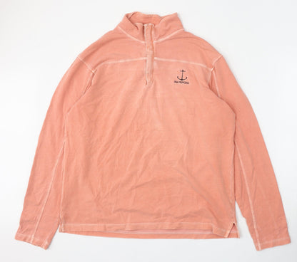 Preworn Womens Pink  Polyester Pullover Sweatshirt Size L  Zip