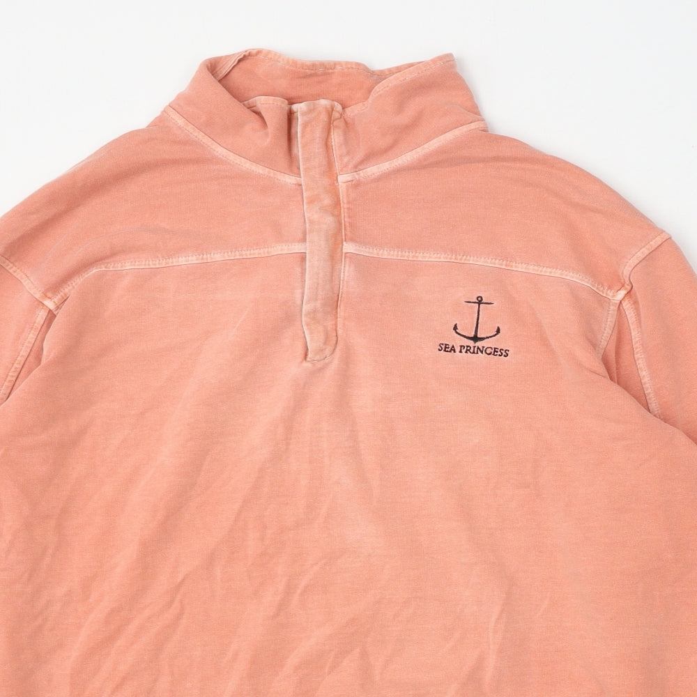 Preworn Womens Pink  Polyester Pullover Sweatshirt Size L  Zip