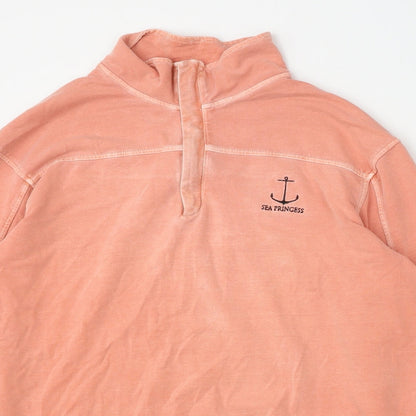 Preworn Womens Pink  Polyester Pullover Sweatshirt Size L  Zip