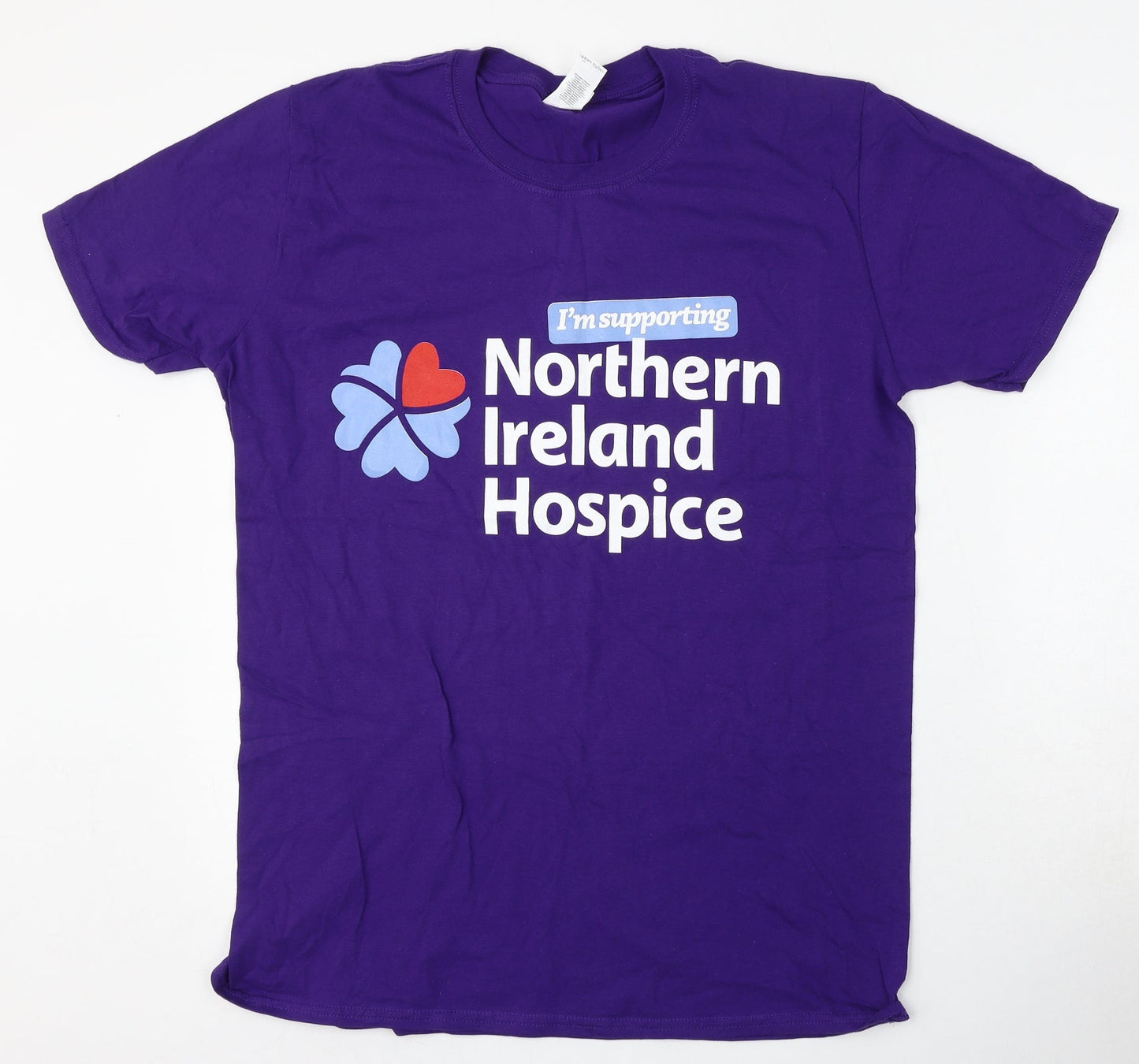 Northern Island Hospice Womens Purple  Cotton Basic T-Shirt Size L Round Neck