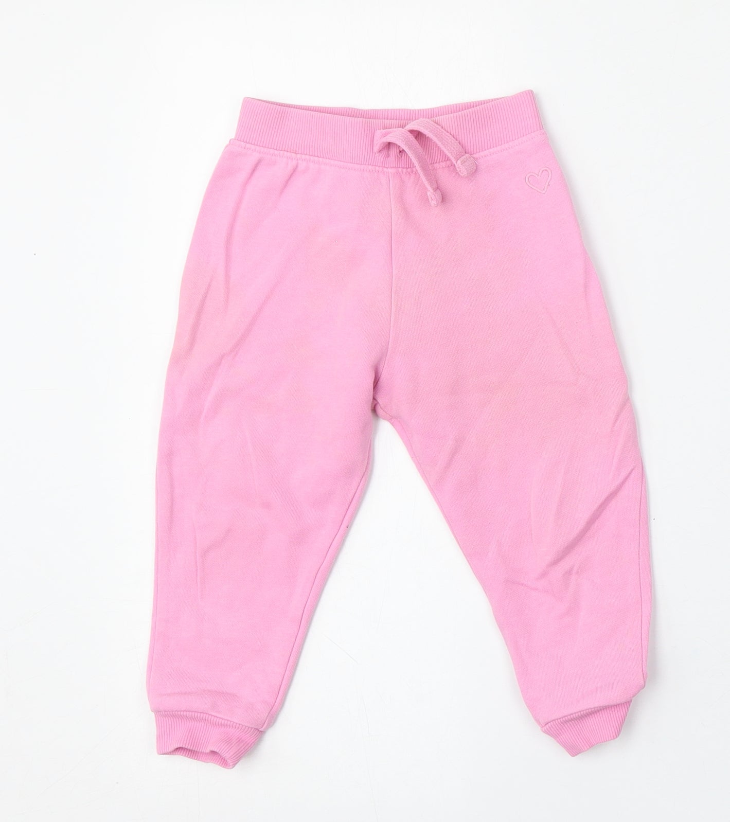 Dunnes Stores Girls Pink  Cotton Jogger Trousers Size 18 Months
