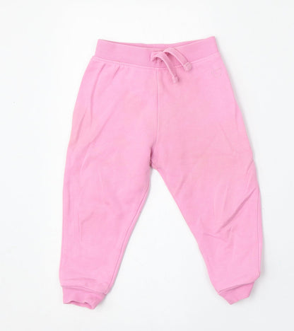 Dunnes Stores Girls Pink  Cotton Jogger Trousers Size 18 Months