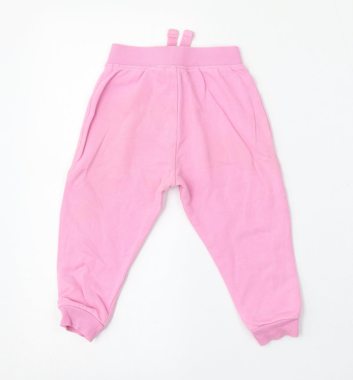 Dunnes Stores Girls Pink  Cotton Jogger Trousers Size 18 Months