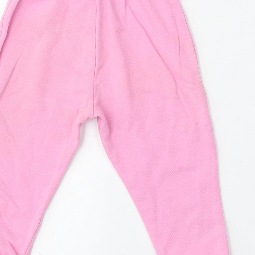 Dunnes Stores Girls Pink  Cotton Jogger Trousers Size 18 Months