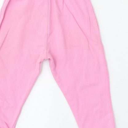 Dunnes Stores Girls Pink  Cotton Jogger Trousers Size 18 Months