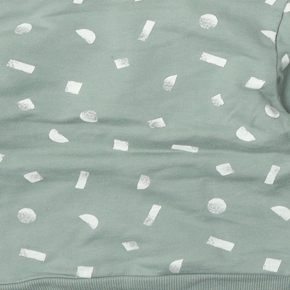 PL: Baby Girls Green Geometric Cotton Pullover Jumper Size 24 Months