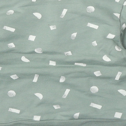 PL: Baby Girls Green Geometric Cotton Pullover Jumper Size 24 Months