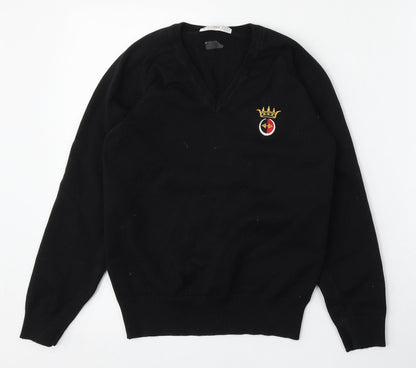 Trutex Womens Black  Acrylic Pullover Sweatshirt Size 2XS