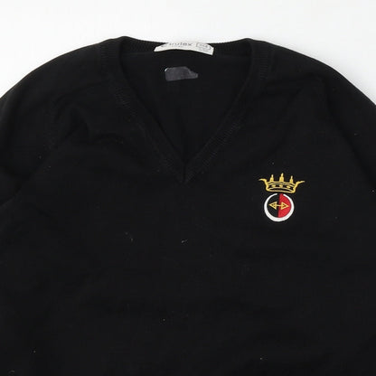 Trutex Womens Black  Acrylic Pullover Sweatshirt Size 2XS