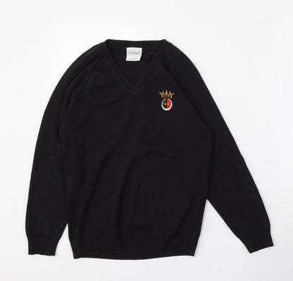 Performa Womens Black  Cotton Pullover Sweatshirt Size 2XS