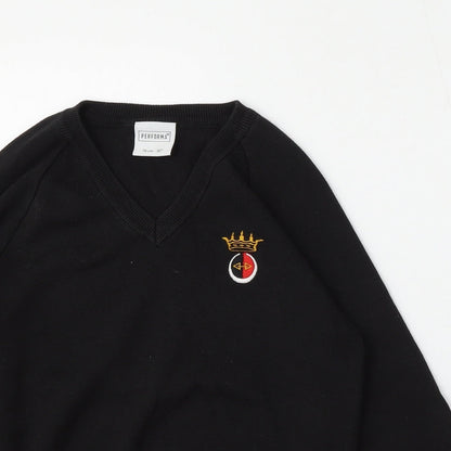 Performa Womens Black  Cotton Pullover Sweatshirt Size 2XS