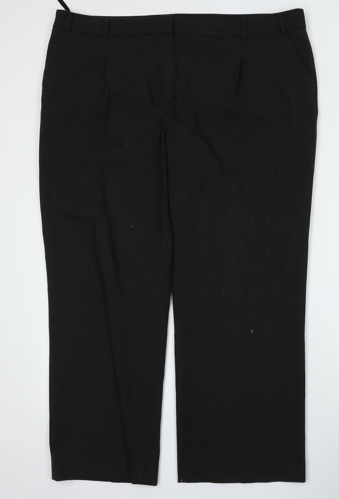 Womens UK Size 44 Marks and Spencer Regular Fit  Black Trousers