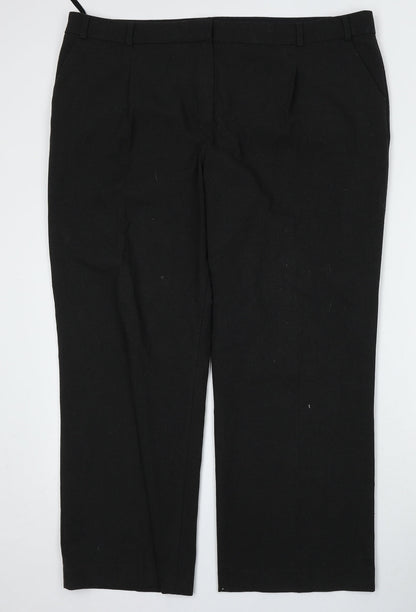 Womens UK Size 44 Marks and Spencer Regular Fit  Black Trousers