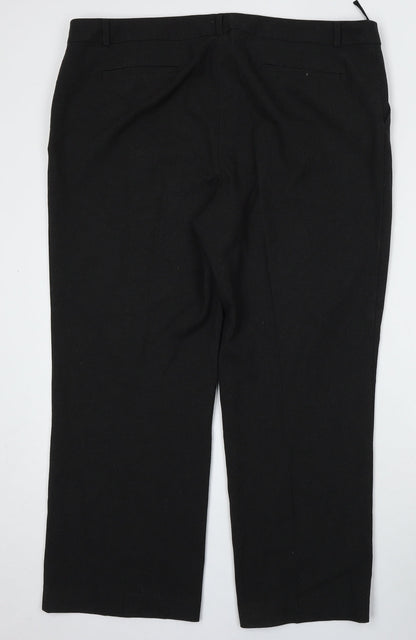 Womens UK Size 44 Marks and Spencer Regular Fit  Black Trousers
