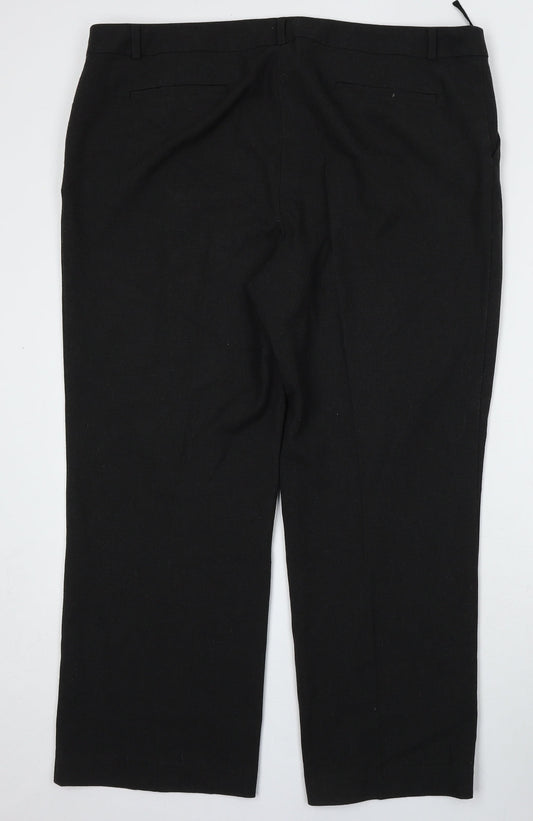 Womens UK Size 44 Marks and Spencer Regular Fit  Black Trousers