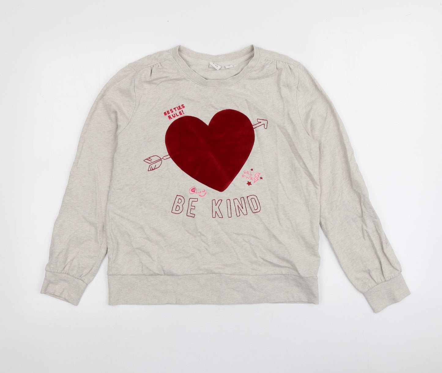 Gap Girls Grey Geometric 100% Cotton Pullover Sweatshirt Size 12-13 Years